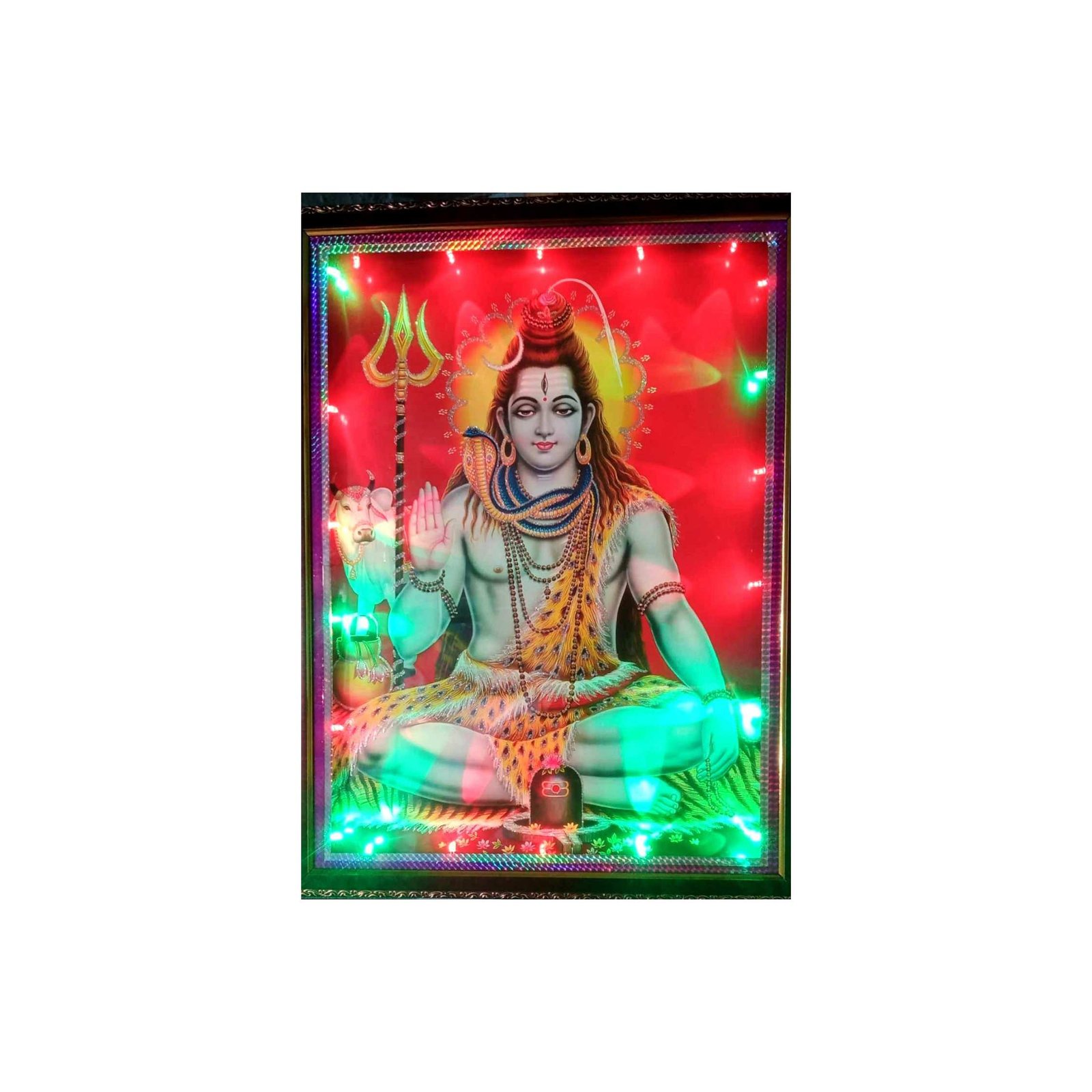 Shankar ji Photo for Puja | God Photo Frames | Wall Decor Light Photo Frame  | Shiv ji Religious Frame - Baidyanath Nagri Online Puja Services